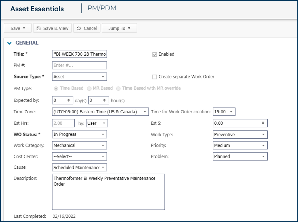 Asset Essentials PM and PDM Dashboard